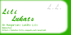 lili lukats business card